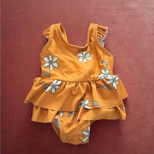Carter's Orange Floral Kids Swim One Piece